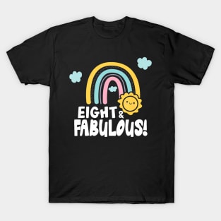 Rainbows Sunshine Eight Year Old 8Th Birthday Party T-Shirt